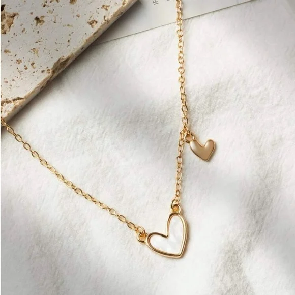 ⚠️Clearance Heart Charm Yellow Gold Necklace SS - Picture 2 of 4
